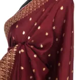 Brown Banarasi Silk Georgette Saree with Gotapatti Jaquard Weaves - Image 9