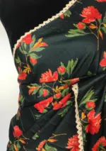 Dark Green Banarasi Silk Saree with Printed Florals - Image 5