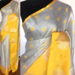 Silver Kora Silk Saree woven in Silver Zari