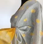 Silver Kora Silk Saree woven in Silver Zari - Image 8