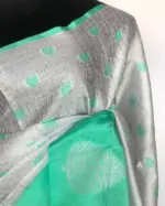 Silver Kora Silk Saree woven in Silver Zari - Image 3