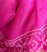 Rose Pink Block Printed Chiffon Saree - Image 7