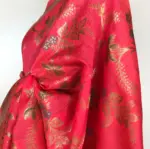 Coral Pink Banarasi Silk Saree with Gold Zari Weaves - Image 7