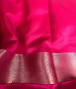 Raspberry Red Banarasi Silk Saree with Gold Zari Weaves - Image 6
