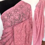 Powder Pink Georgette Saree with Lucknowi Thread Work - Image 2