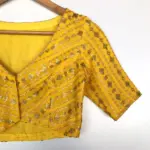 Yellow Georgette Blouse with Sequins Embroidered all over - Image 2