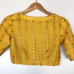 Yellow Georgette Blouse with Sequins Embroidered all over - Image 5
