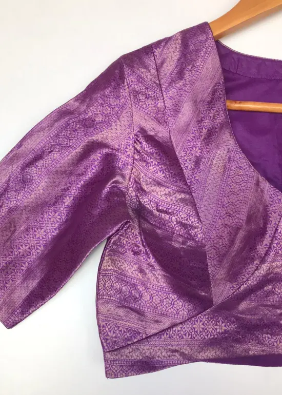 Purple Banarasi Brocade Silk Blouse