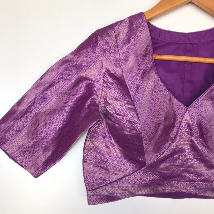 Purple Banarasi Brocade Silk Blouse