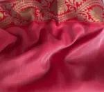 Off White Banarasi Silk Saree with Antique Gold Zari Weaves - Image 6