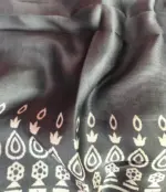 Dark Green Printed Satin Saree - Image 6
