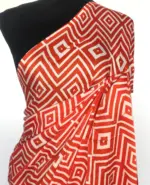 Multicolored Printed Satin Saree - Image 3