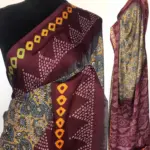 Multicolored Printed Satin Saree - Image 2