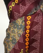Multicolored Printed Satin Saree - Image 4