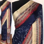 Multicolored Printed Satin Saree