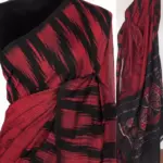 Maroon Sambalpuri Ikat Cotton Saree - Image 2