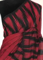 Maroon Sambalpuri Ikat Cotton Saree - Image 4