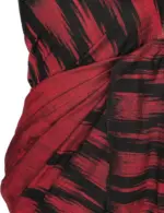 Maroon Sambalpuri Ikat Cotton Saree - Image 5