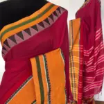 Pink Handloom Cotton Saree - Image 2