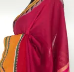 Pink Handloom Cotton Saree - Image 4