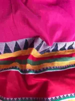 Pink Handloom Cotton Saree - Image 7