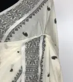 White Handwoven Cotton Jamdani Saree - Image 5