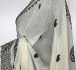 White Handwoven Cotton Jamdani Saree - Image 6