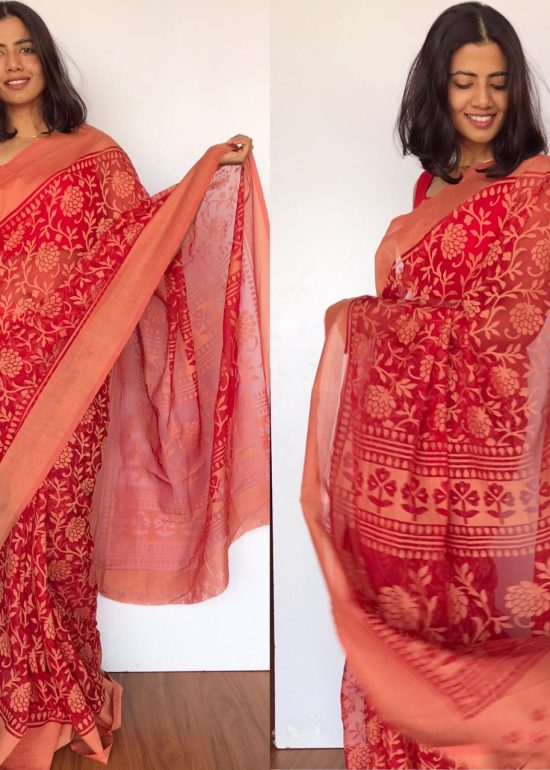 Red Brasso Saree