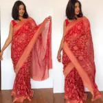 Red Brasso Saree - Image 3