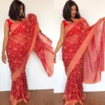 Red Brasso Saree - Image 5