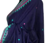 Royal Blue Handwoven Cotton Jamdani Saree - Image 5