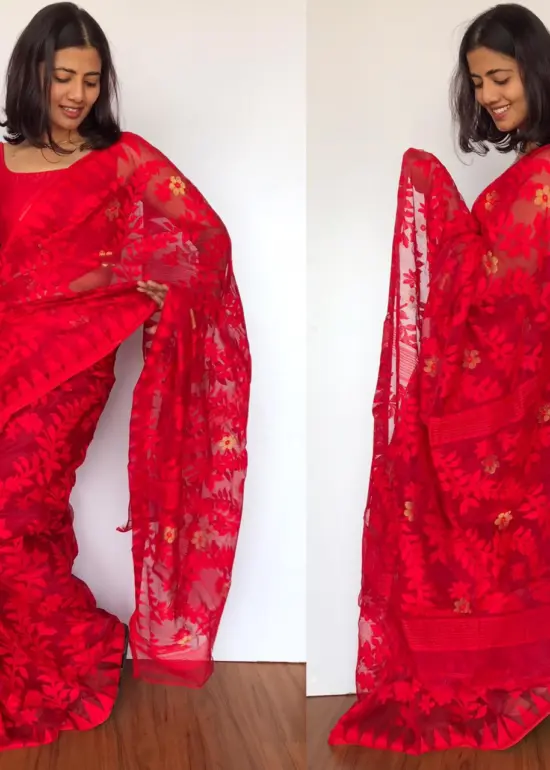 red sarees under 3000