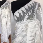 White Handwoven Cotton Silk Jamdani Saree