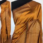 Mustard Yellow Banarasi Silk Saree with gold zari buttas