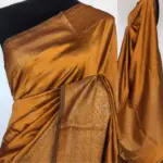 Mustard Yellow Banarasi Silk Saree with gold zari buttas - Image 2