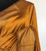 Mustard Yellow Banarasi Silk Saree with gold zari buttas - Image 4