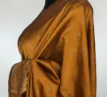 Mustard Yellow Banarasi Silk Saree with gold zari buttas - Image 5