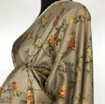 Grey Banarasi Silk Saree with Printed Florals - Image 6