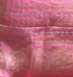 Creamy Pink Banarasi Silk Saree with Gold and Silver Zari Weaves - Image 5