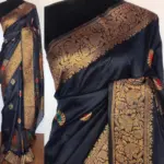 Navyblue Banarasi Silk Saree with Antique Gold Zari Weaves