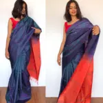 Ocean Blue Chinnalapattu Silk Saree with Handwoven Buttas - Image 2