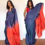 Ocean Blue Chinnalapattu Silk Saree with Handwoven Buttas