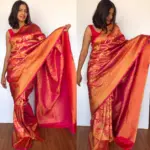 Pink Banarasi Silk Saree with Antique Zari Weaves - Image 2