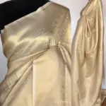 Cream Banarasi Silk Saree with Gold Zari Weaves - Image 2