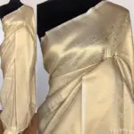 Cream Banarasi Silk Saree with Gold Zari Weaves