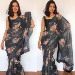 Black Designer Saree with Sequins Embroidery