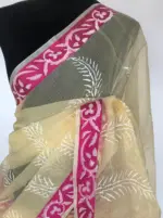 Butter Yellow Printed Kota Cotton Saree - Image 2