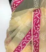Butter Yellow Printed Kota Cotton Saree - Image 6