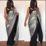 Silver Embellished Designer Saree