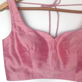 Baby pink Raw Silk Blouse